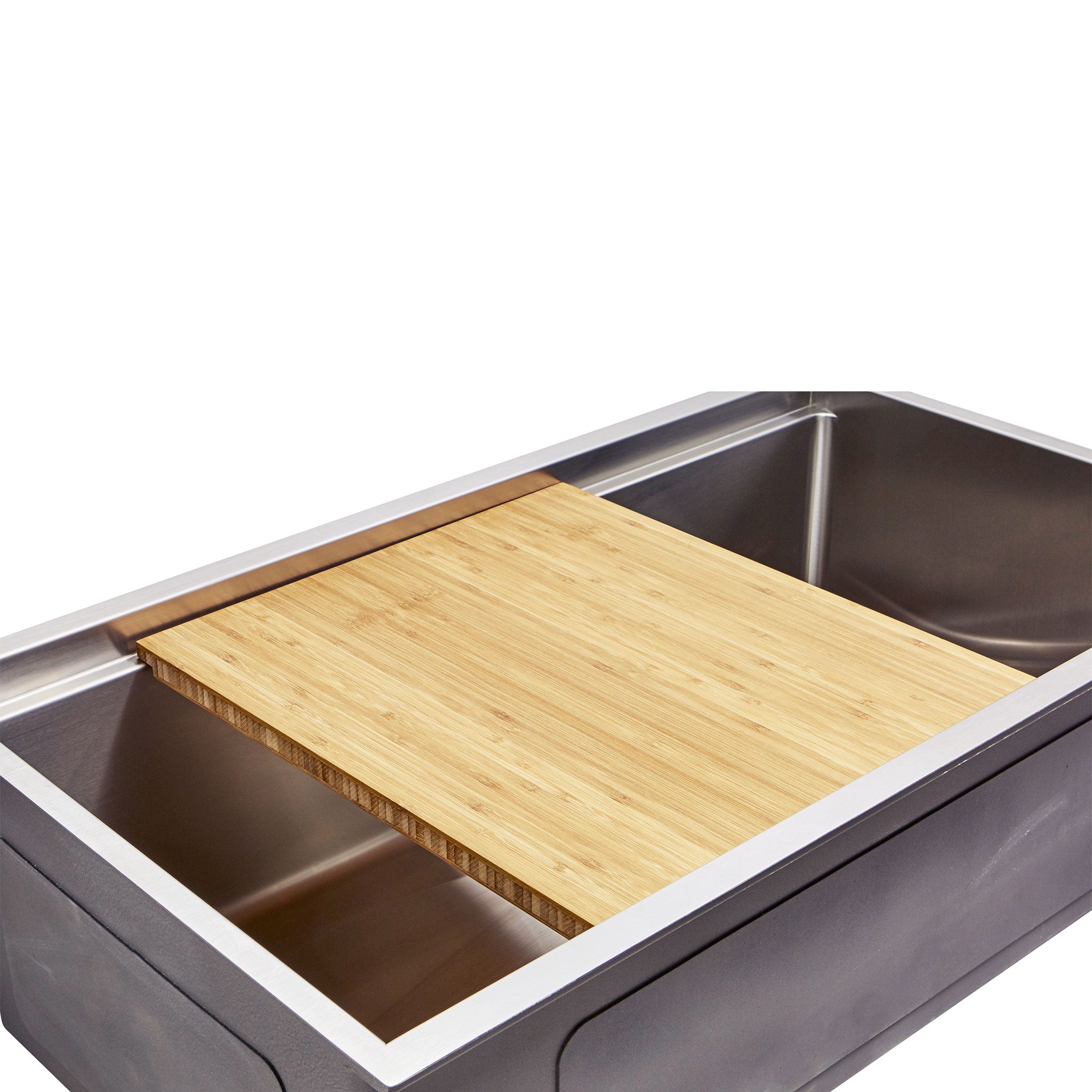 Workstation Sink Accessory - 15 Bamboo Cutting Board with Silicone Co –  Create Good Sinks