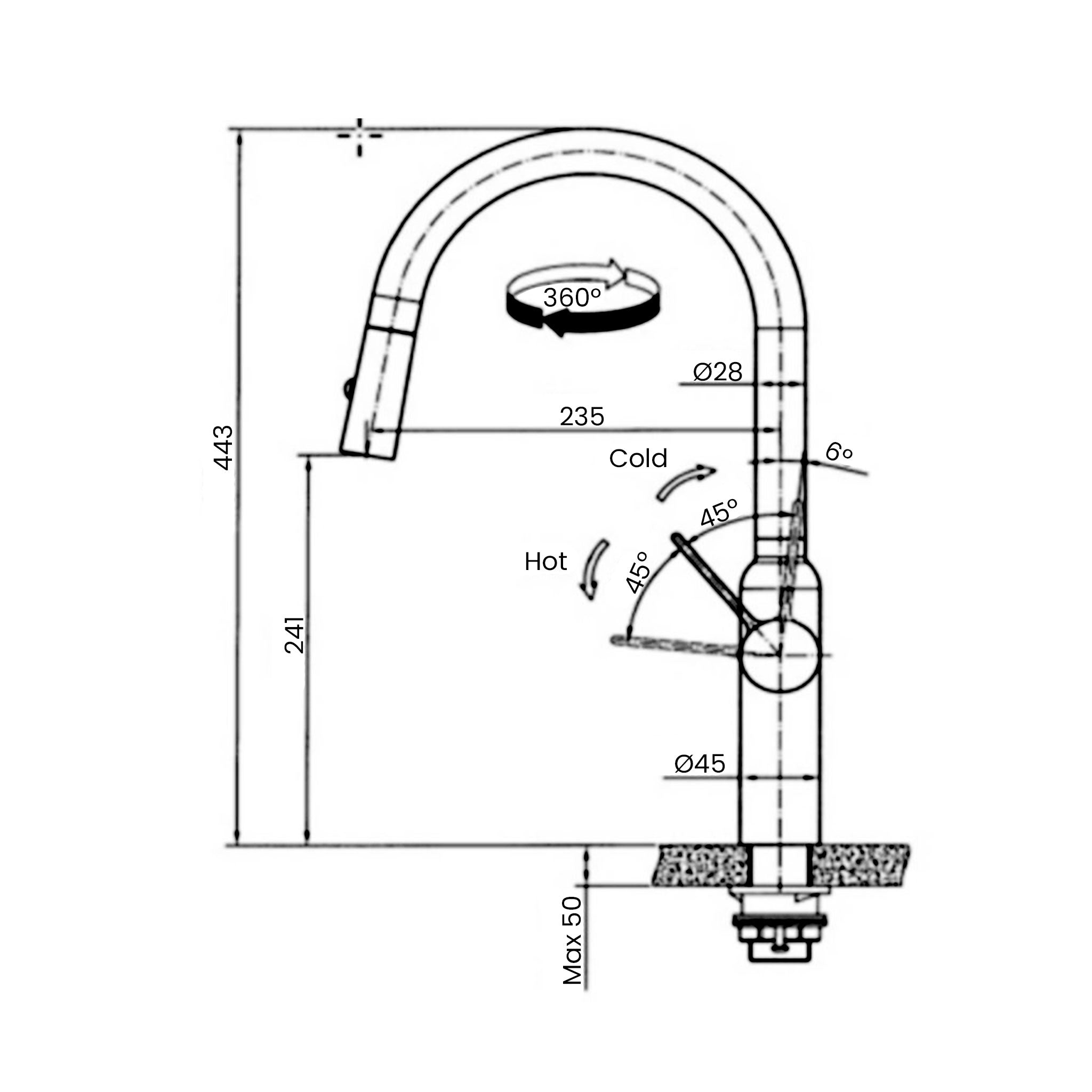 Stainless Steel Paulette Kitchen Faucet pull out sprayer head in workstation sink from Create Good Sinks