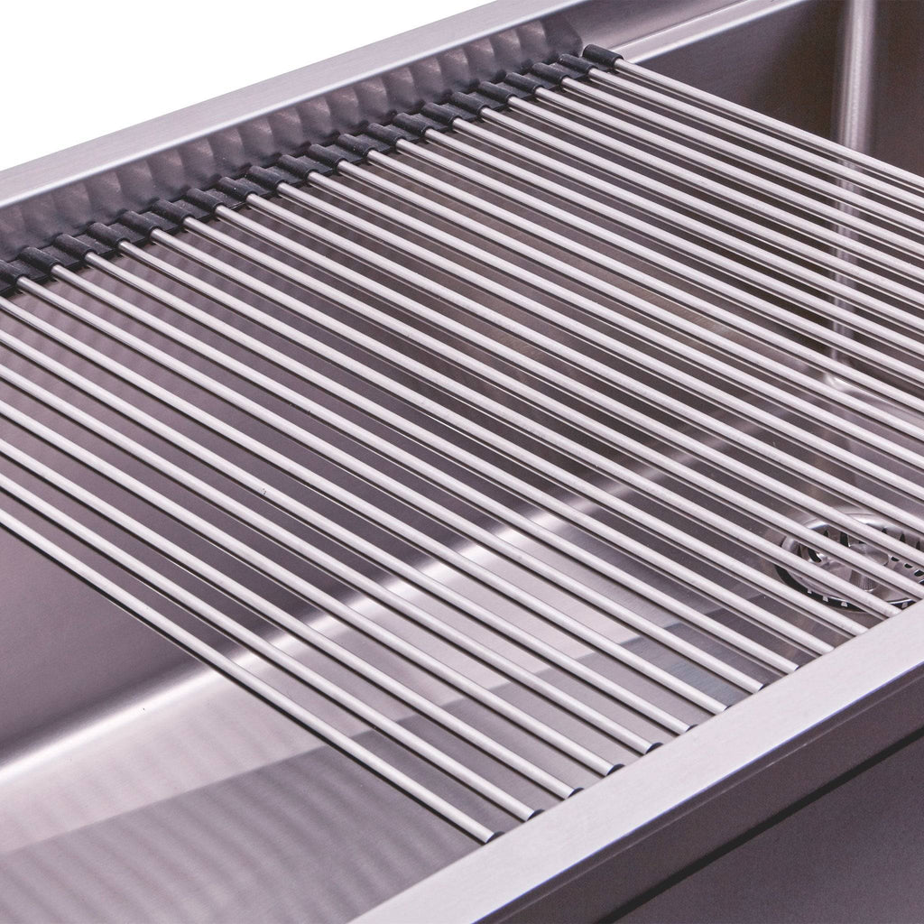 Ledge sink accessory package roll mat colander cutting board grid