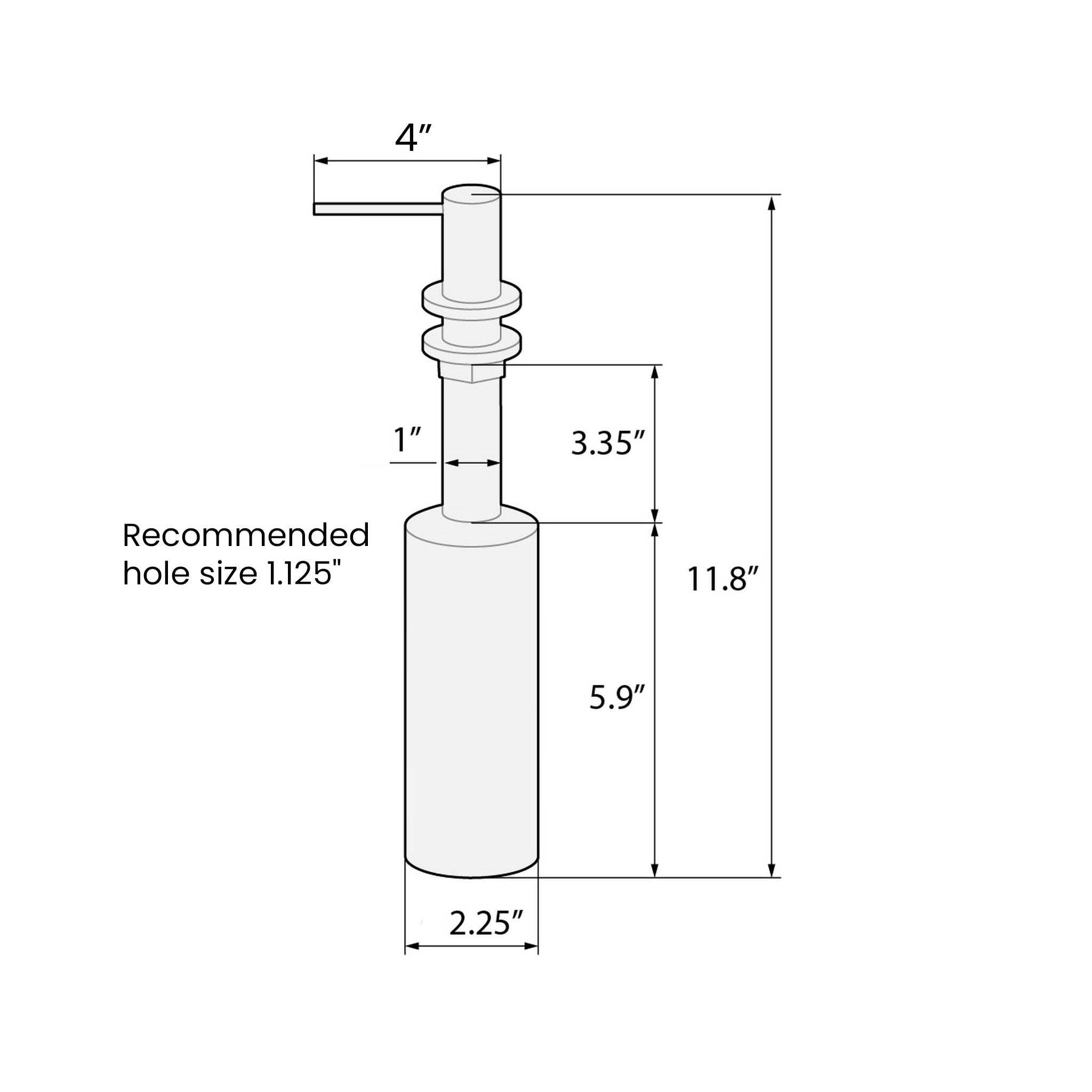 Stainless steel Snozzle Liquid Dish Soap Dispenser for kitchen sink
