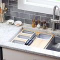 Workstation Sink Accessory - 18" Bamboo 4 Bowl Serving Board
