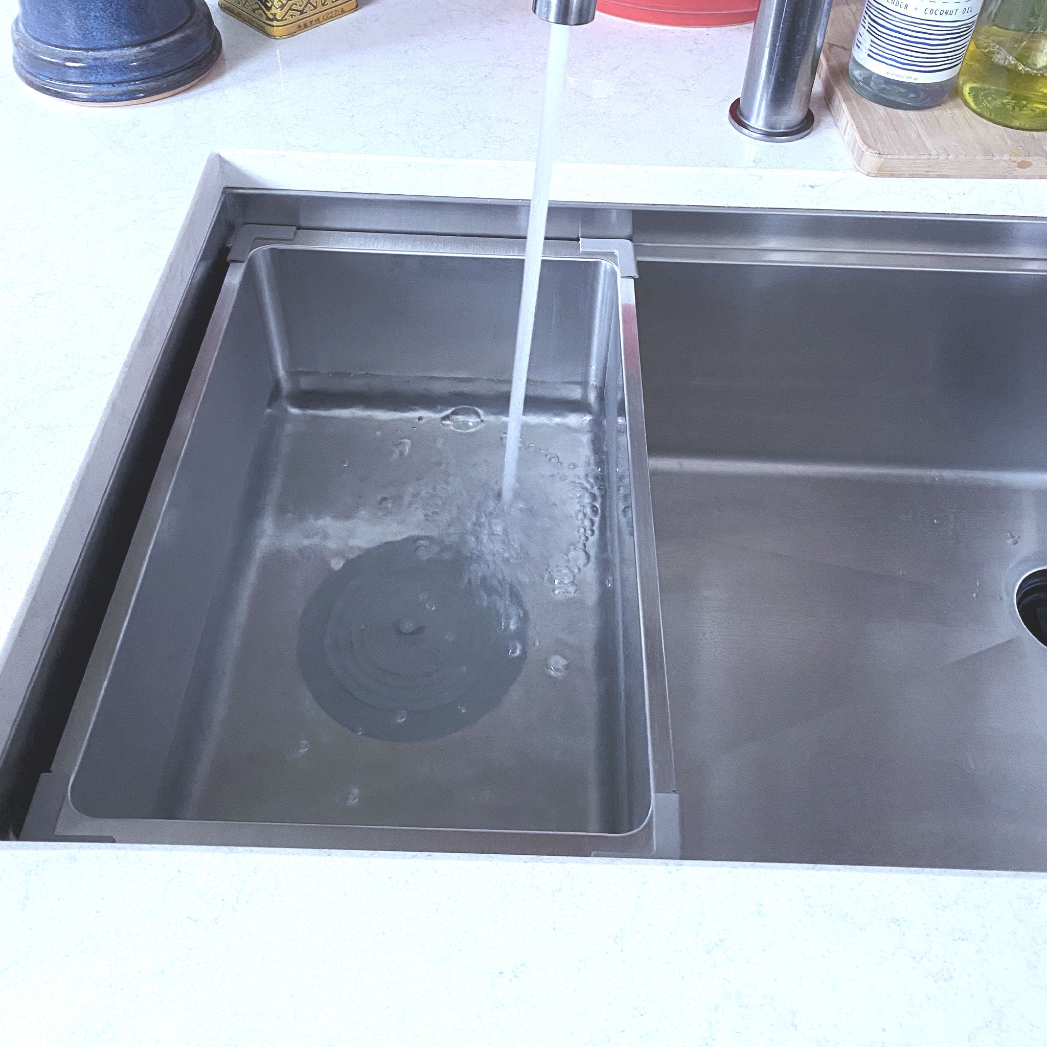 Stainless steel Beverage Tub Accessory for 10 inch deep Workstation Sink from Create Good Sinks