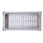 Stainless steel colander accessory for workstation kitchen sink
